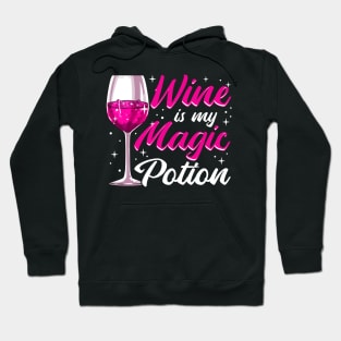 Funny Wine Is My Magic Potion Halloween Wino Pun Hoodie